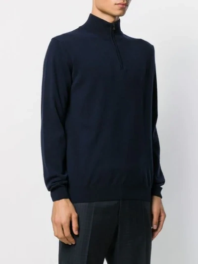 Shop Corneliani Pullover Mit Reissverschluss In 001 Navy