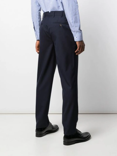 Shop Brunello Cucinelli Straight-leg Tailored Trousers In Blue