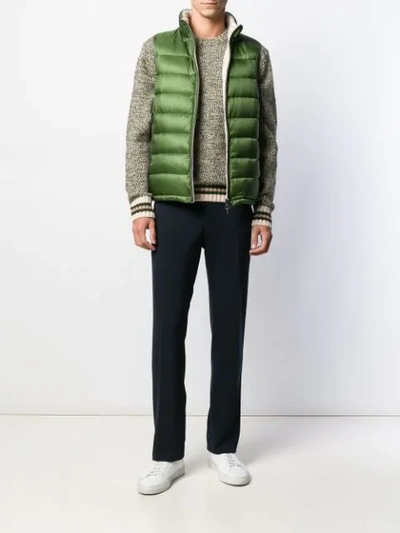 Shop Herno Reversible Padded Gilet In Green