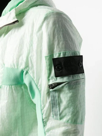 Shop Stone Island Shadow Project Hooded Jacket In Green