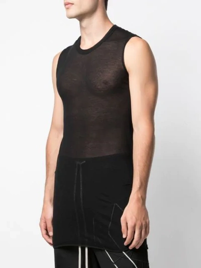 Shop Rick Owens Sheer Fitted Tank Top In Black