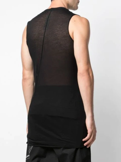 Shop Rick Owens Sheer Fitted Tank Top In Black