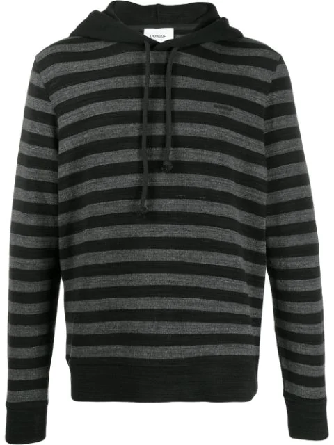 black and gray striped hoodie