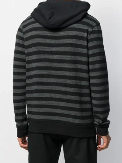 Shop Dondup Loose Fit Striped Hoodie In Black