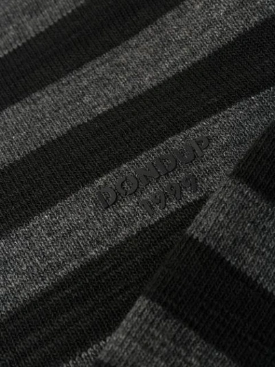 Shop Dondup Loose Fit Striped Hoodie In Black