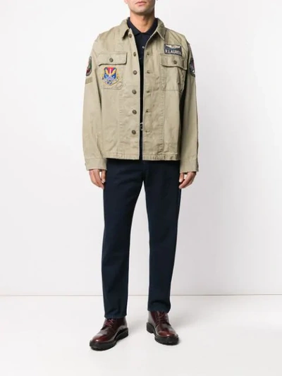 Shop Polo Ralph Lauren Military Jacket In Twill3418 Olive