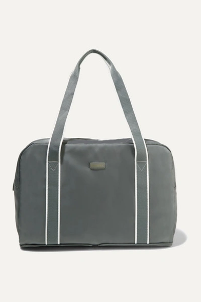 Shop Paravel Fold-up Leather And Grosgrain-trimmed Shell Weekend Bag In Anthracite