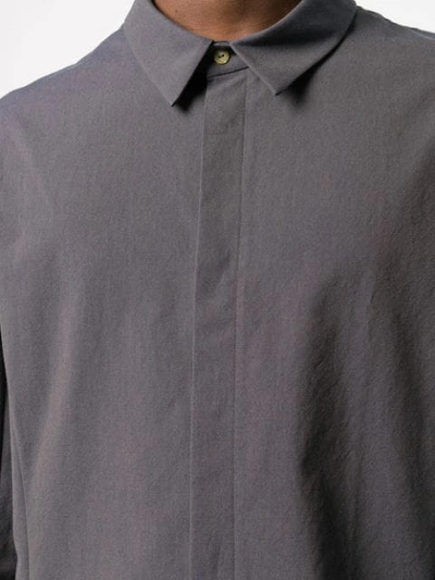 Shop Individual Sentiments Plain Long-sleeved Shirt In Blue