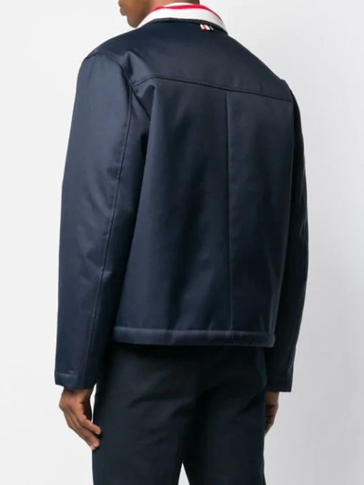 Shop Thom Browne Fur-lined Cordura Jacket In Blue