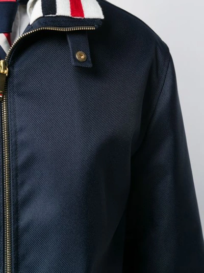 Shop Thom Browne Fur-lined Cordura Jacket In Blue