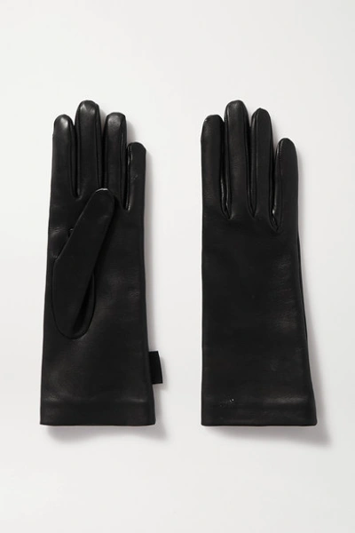 Shop Balenciaga Leather Gloves In Black
