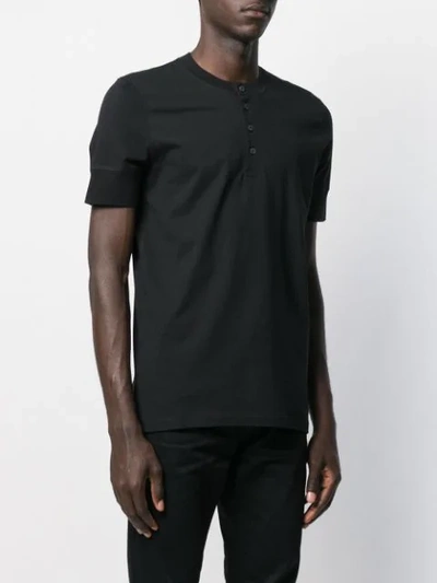 Shop Tom Ford Short Sleeves Buttoned T-shirt In Black