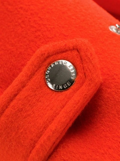 Shop Dsquared2 Button-up Hooded Jacket In Orange