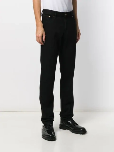 Shop Just Cavalli Snake Motif Slim-fit Denim Jeans In Black