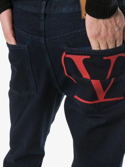 Shop Valentino Vring Logo Jeans - Blue