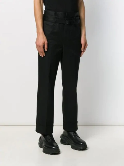 Shop Neil Barrett Belted Trousers In Black