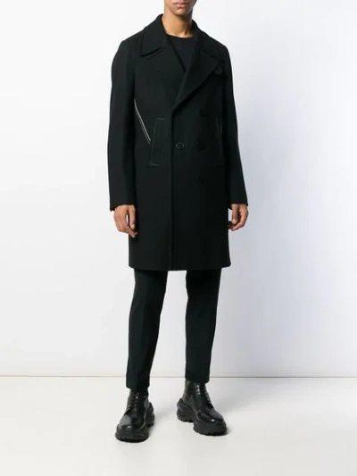 CONTRAST STITCHED DOUBLE-BREASTED COAT