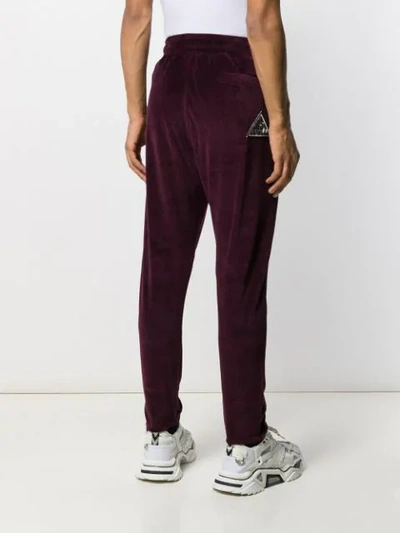 Shop Just Cavalli Panelled Logo Patch Track Pants In Purple