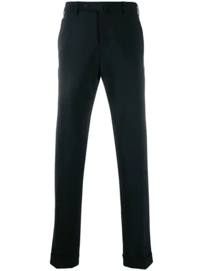 Shop Pt01 Slim-fit Chino Trousers In Black