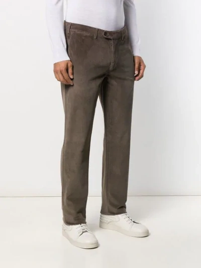 Shop Canali Straight Leg Corduroy Chinos In Brown