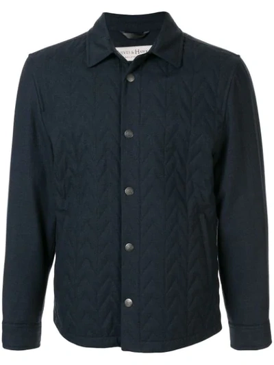 Shop Gieves & Hawkes Quilted Short Jacket In Blue