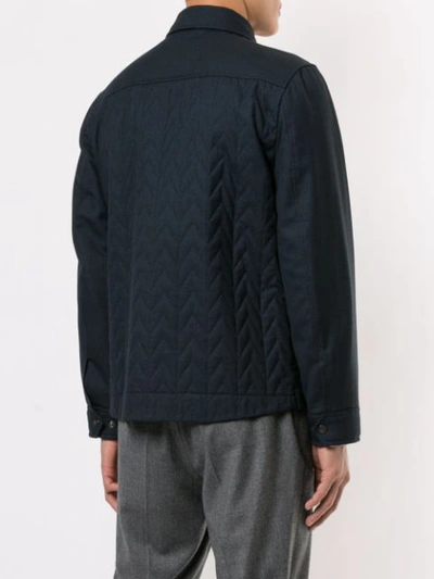 Shop Gieves & Hawkes Quilted Short Jacket In Blue