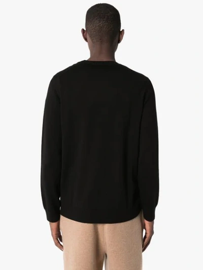 Shop Burberry Trentley Logo Intarsia Knit Jumper In Black