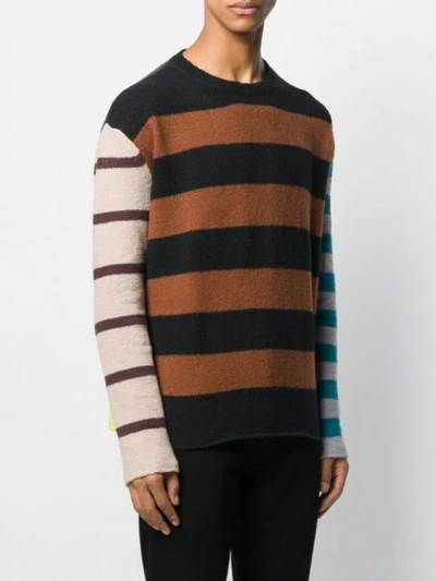 Paura Panelled Striped Jumper In Brown