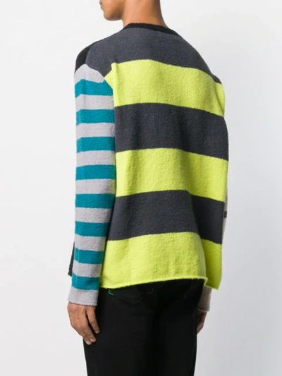 Paura Panelled Striped Jumper In Brown