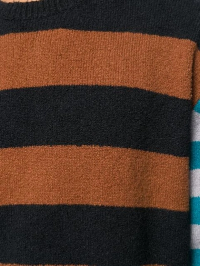Paura Panelled Striped Jumper In Brown