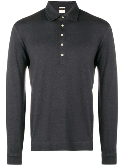 Shop Massimo Alba Longsleeved Polo Shirt In Black