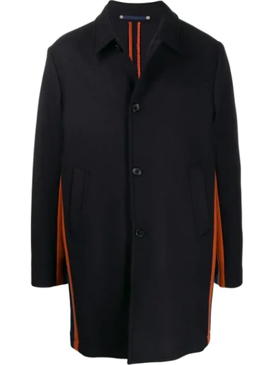 Shop Ps By Paul Smith Contrast Single-breasted Coat In Black