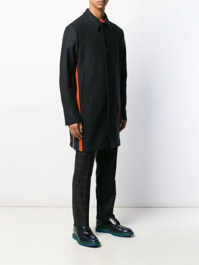 Shop Ps By Paul Smith Contrast Single-breasted Coat In Black