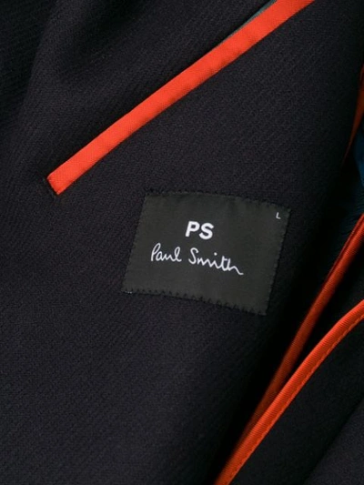 Shop Ps By Paul Smith Contrast Single-breasted Coat In Black