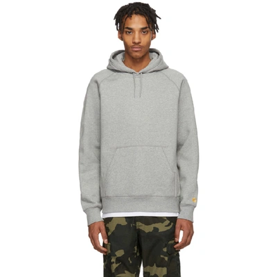 Shop Carhartt Work In Progress Grey Heather Chase Hoodie In V690 Grey