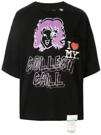 Shop Miharayasuhiro Collect Call Print T-shirt In Black