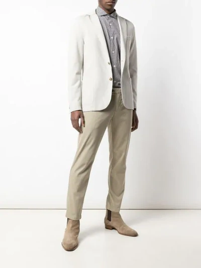 Shop Eleventy Slim-fit Trousers In Neutrals