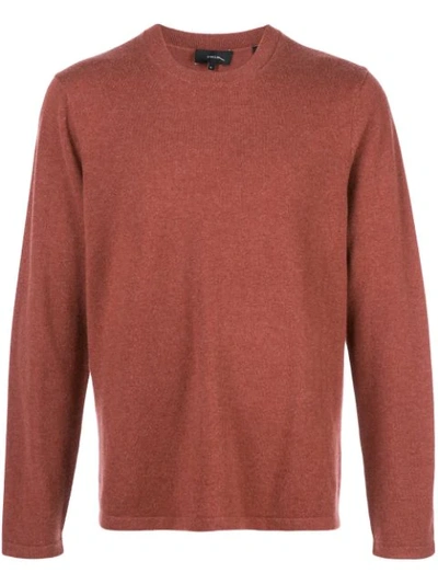 Shop Vince Long-sleeve Fitted Sweater In Red