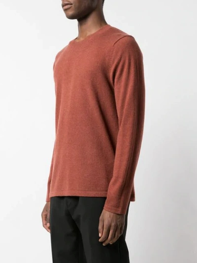 Shop Vince Long-sleeve Fitted Sweater In Red