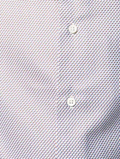 Shop Canali Micro Pattern Long-sleeve Shirt In White