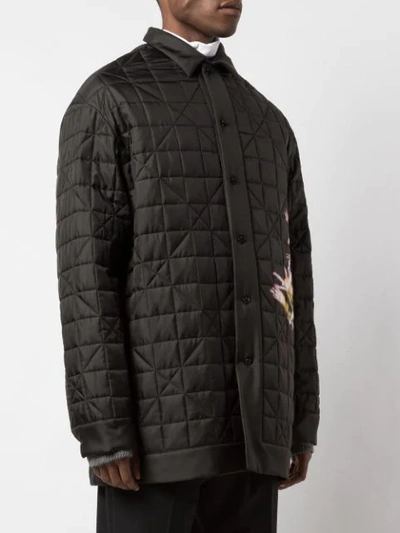 Shop Oamc Polly Printed Quilted Jacket In Black