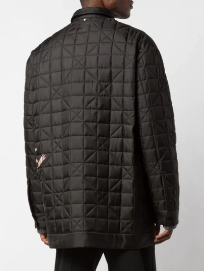 Shop Oamc Polly Printed Quilted Jacket In Black