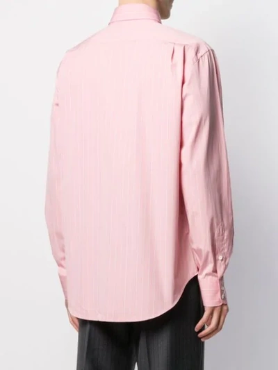 Shop Cobra Sc Double-button Stripe Shirt In Pink