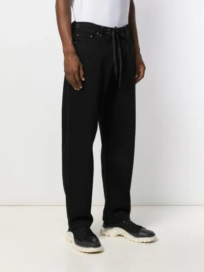 Shop Liam Hodges Drawstring Waist Jeans In Black