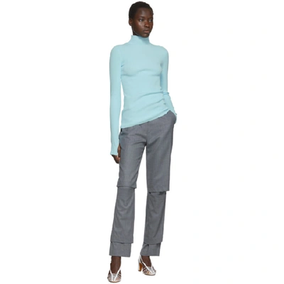 Shop Helmut Lang Blue Essential Turtleneck In Foam