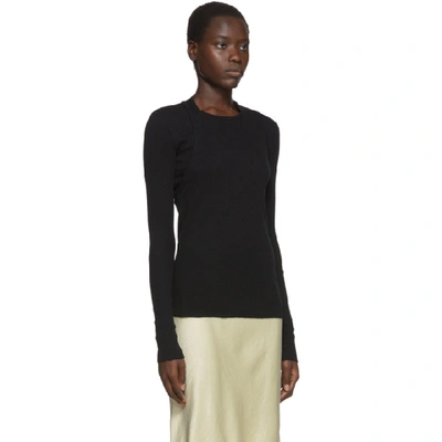 Shop Helmut Lang Black Double Layer Long Sleeve T-shirt