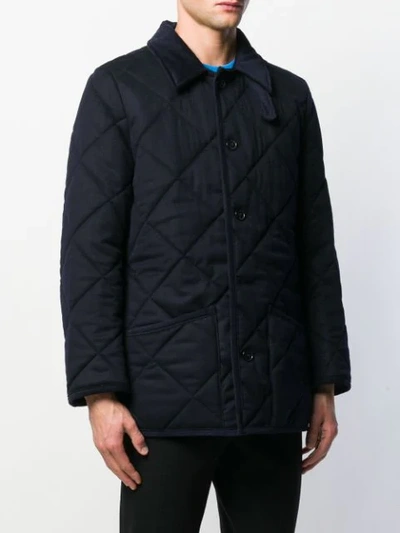 Shop Mackintosh Waverly Navy Quilted Wool Jacket|gq-1001 In Blue