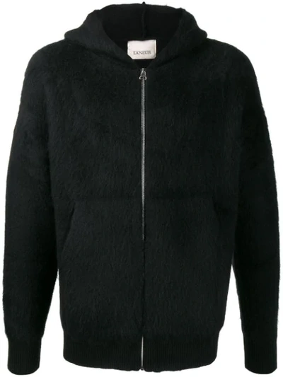 Shop Laneus Fur Zipped In Nero