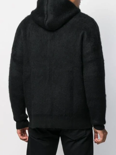 Shop Laneus Fur Zipped In Nero