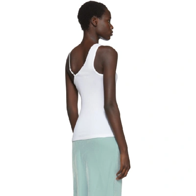 Shop Helmut Lang White One Shoulder Tank Top In Chalk White